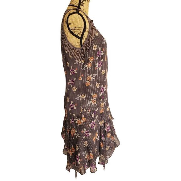 Vintage Women's Babydoll Silk Sleeveless Dress 8 Chic Designer Ruffle RARE - Picture 5 of 7